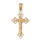 14K GOLD RELIGIOUS CHARM - CRUCIFIX #8475