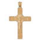 14K GOLD RELIGIOUS CHARM - CRUCIFIX #8470