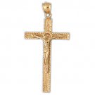 14K GOLD RELIGIOUS CHARM - CRUCIFIX #8459