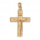 14K GOLD RELIGIOUS CHARM - CRUCIFIX #8457