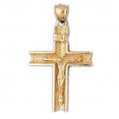 14K GOLD RELIGIOUS CHARM - CRUCIFIX #8455