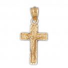 14K GOLD RELIGIOUS CHARM - CRUCIFIX #8450