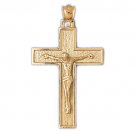 14K GOLD RELIGIOUS CHARM - CRUCIFIX #8447