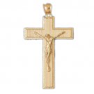 14K GOLD RELIGIOUS CHARM - CRUCIFIX #8446