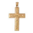 14K GOLD RELIGIOUS CHARM - CRUCIFIX #8445