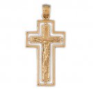 14K GOLD RELIGIOUS CHARM - CRUCIFIX #8438