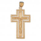 14K GOLD RELIGIOUS CHARM - CRUCIFIX #8437