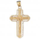 14K GOLD RELIGIOUS CHARM - CRUCIFIX #8435