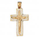 14K GOLD RELIGIOUS CHARM - CRUCIFIX #8434