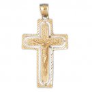 14K GOLD RELIGIOUS CHARM - CRUCIFIX #8433