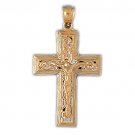 14K GOLD RELIGIOUS CHARM - CRUCIFIX #8432