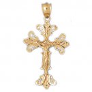 14K GOLD RELIGIOUS CHARM - CRUCIFIX #8423