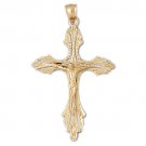 14K GOLD RELIGIOUS CHARM - CRUCIFIX #8422