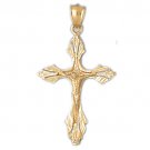 14K GOLD RELIGIOUS CHARM - CRUCIFIX #8421