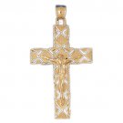 14K GOLD RELIGIOUS CHARM - CRUCIFIX #8419