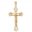 14K GOLD RELIGIOUS CHARM - CRUCIFIX #8375