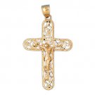 14K GOLD RELIGIOUS CHARM - CRUCIFIX #8373