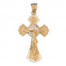 14K GOLD RELIGIOUS CHARM - CRUCIFIX #8371