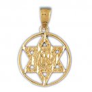 14K GOLD JEWISH MEDAL CHARM - STAR OF DAVID #9200 14K GOLD JEWISH MEDAL CHARM - STAR OF DAVID #9200