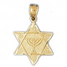 14K GOLD JEWISH MEDAL CHARM - STAR OF DAVID #9197 14K GOLD JEWISH MEDAL CHARM - STAR OF DAVID #9197