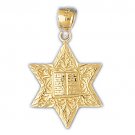 14K GOLD JEWISH MEDAL CHARM - STAR OF DAVID #9196 14K GOLD JEWISH MEDAL CHARM - STAR OF DAVID #9196