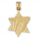 14K GOLD JEWISH MEDAL CHARM - STAR OF DAVID #9193 14K GOLD JEWISH MEDAL CHARM - STAR OF DAVID #9193