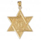 14K GOLD JEWISH MEDAL CHARM - STAR OF DAVID #9188 14K GOLD JEWISH MEDAL CHARM - STAR OF DAVID #9188