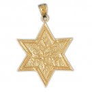 14K GOLD JEWISH MEDAL CHARM - STAR OF DAVID #9187