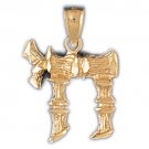 14K GOLD JEWISH CHARM - CHAI #9129