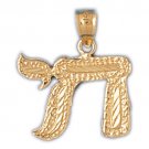 14K GOLD JEWISH CHARM - CHAI #9127