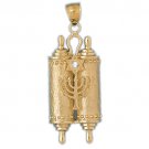 14K GOLD JEWISH CHARM - TORAH #9099