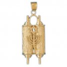 14K GOLD JEWISH CHARM - TORAH #9098