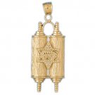 14K GOLD JEWISH CHARM - TORAH #9091