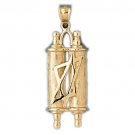 14K GOLD JEWISH CHARM - TORAH #9086