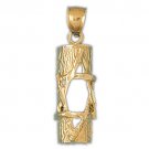 14K GOLD JEWISH CHARM - MEZUZA #9085