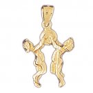 14K GOLD ZODIAC CHARM - GEMINI #9382