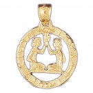14K GOLD ZODIAC CHARM - GEMINI #9394