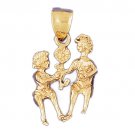 14K GOLD ZODIAC CHARM - GEMINI #9502