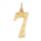 14K GOLD NUMERAL CHARM - #7 #9520