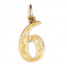 14K GOLD NUMERAL CHARM - #6 #9519