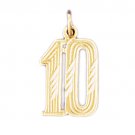 14K GOLD NUMERAL CHARM - #10 #9539