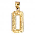 14K GOLD NUMERAL CHARM - 0 #9547