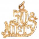 14K GOLD SAYING CHARM - 50 & NIFTY #9696