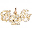 14K GOLD SAYING CHARM - FINALLY 21 #9689