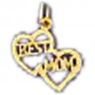 14K GOLD SAYING CHARM - BEST MOM #9847