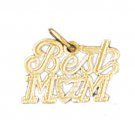 14K GOLD SAYING CHARM - BEST MOM #9842