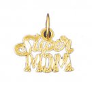14K GOLD SAYING CHARM - SUPER MOM #9834