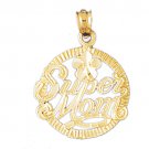 14K GOLD SAYING CHARM - SUPER MOM #9833