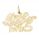 14K GOLD SAYING CHARM - MOTHER OF TRIPLEDS #9827