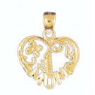 14K GOLD SAYING CHARM - #1 MOM #9785